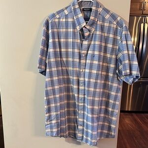 Nautica short sleeve button down, like new, logo pocket